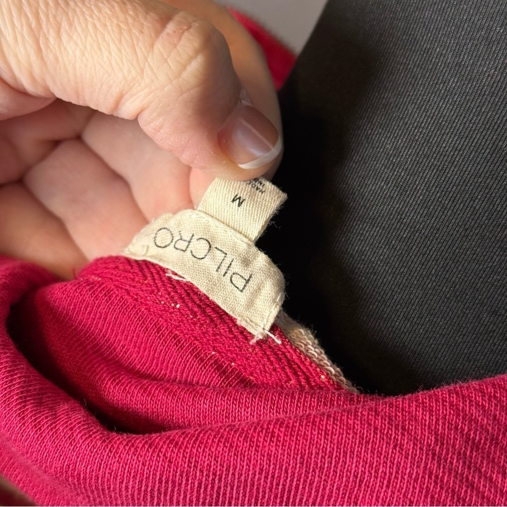 Pilcro Anthropologie Pink Striped Quarter Zip Pullover | Size Medium - Picture 4 of 4